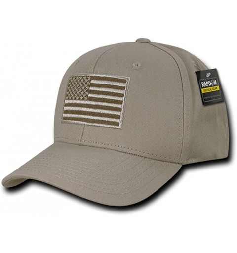 Baseball Caps USA US American Flag Embroidered Tactical Operator Cotton Structured Baseball Hat Cap - Khaki - CX1824Y09GC $18.91