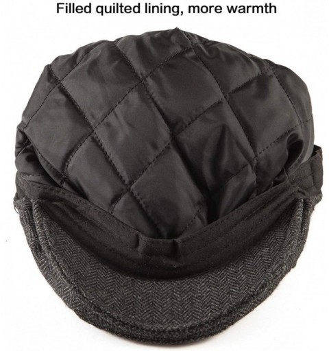 Newsboy Caps 2 Pack Newsboy Hats for Men Wool Scally Cap Mens Flat Cabbie Ivy Tweed S/M/L/XL - CZ18XDWKO6U $25.59