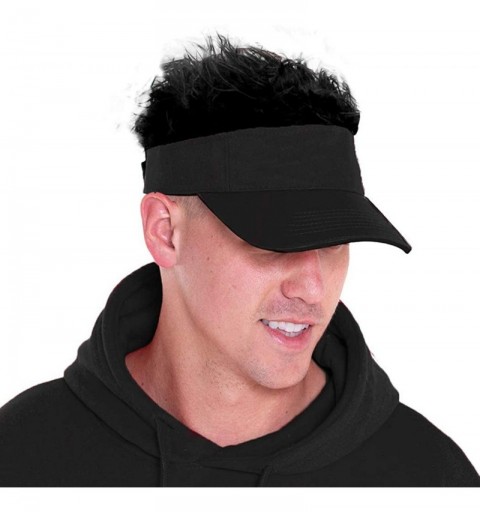 Visors Flair Hair Visor Sun Cap Wig Peaked Novelty Baseball Hat with Spiked Hair - 6.black - C218ZYL69Q2 $8.18