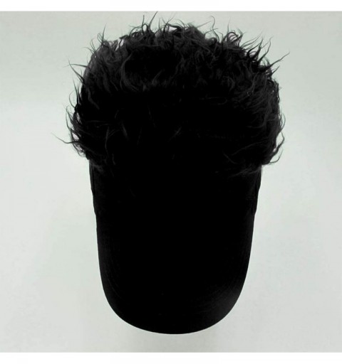 Visors Flair Hair Visor Sun Cap Wig Peaked Novelty Baseball Hat with Spiked Hair - 6.black - C218ZYL69Q2 $8.18