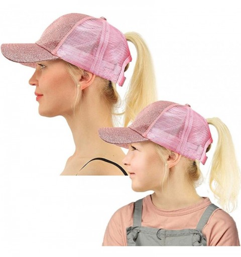 Baseball Caps Kids Ponytail Hat-Girls Baseball Cap with High Bun Messy Ponytail Hole Sun Visor Caps Fit Age 2-8 - CE18TO4S2QN...