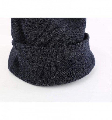 Skullies & Beanies Men's Winter Beanie Hat with Brim Warm Double Knit Cuff Beanie Cap - Grey - CE18KDL5YYT $10.94