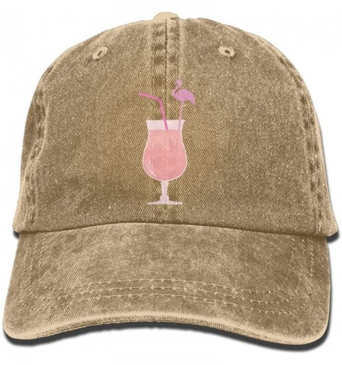 Baseball Caps Men's Women's Fruit Juice Flamingo Cotton Adjustable Peaked Baseball Dyed Cap Adult Washed Cowboy Hat - Natural...