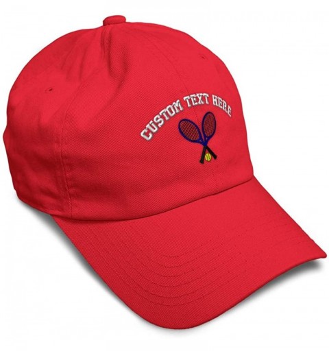 Baseball Caps Custom Soft Baseball Cap Tennis Sports B Embroidery Dad Hats for Men & Women - Red - C318SKRC7Z3 $25.82