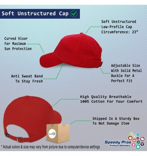 Baseball Caps Custom Soft Baseball Cap Tennis Sports B Embroidery Dad Hats for Men & Women - Red - C318SKRC7Z3 $25.82