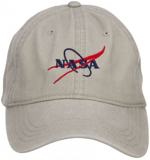 Baseball Caps NASA Logo Embroidered Washed Cap - Stone - CH126E5T4MB $20.70