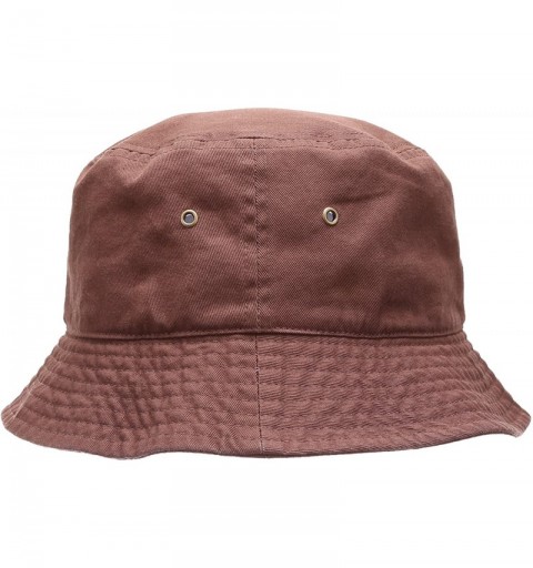 Bucket Hats Summer 100% Cotton Stone Washed Packable Outdoor Activities Fishing Bucket Hat. - Dark Brown - C0182QCCNX9 $9.99