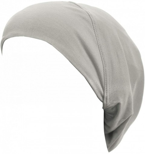 Skullies & Beanies Cotton Beanie Snood Large Hijab Chemo Cap - Gray - CZ180Q8SHOW $10.13