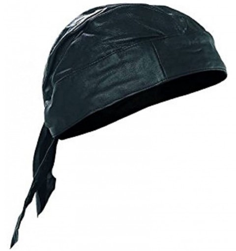Skullies & Beanies Black Leather Style Do Rag Doo Rag Skull Cap Head Wrap - CF1852DIIDK $9.44