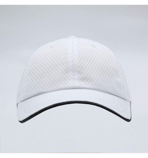 Baseball Caps Plain Pro Cool Mesh Low Profile Adjustable Baseball Cap - Athletic Mesh White - CK186QNU43R $9.64