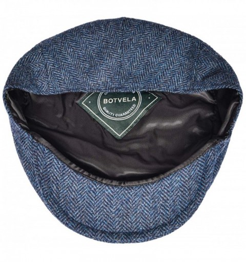 Newsboy Caps Men's 100% Wool Flat Cap Classic Irish Ivy Newsboy Hat - Navy - CH196GU6WWK $28.64
