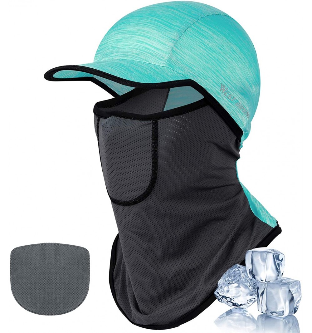 Balaclavas Sun UV Protection Summer Face Mask Breathable Cooling Fishing Neck Gaiter - Blue With Filter - CR1992RETZ8 $13.47
