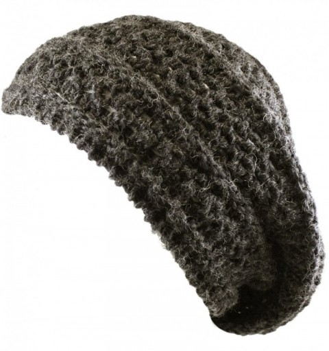 Berets Women's Warm Crochet Knit Beret Hat - Grey - CD11LGXYSC3 $10.42