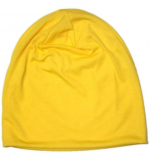 Skullies & Beanies Unisex Sleep Hat Soft Cotton Beanie Street Dancer Cap Watch Hat - Yellow - CL12N25CTD9 $10.43