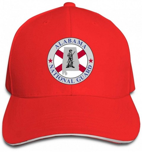Baseball Caps Alabama National Guard Adjustable Hat Baseball Cap Sandwich Cap - Red - C118TSWHHOL $15.72