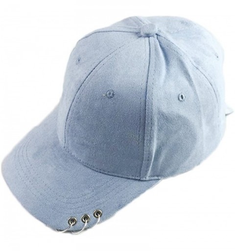 Baseball Caps Unisex Men Women Baseball Caps with Silver Rings Golf Snapback Hip-hop Hat Adjustable - Blue - CI17Y4S54MN $10.72