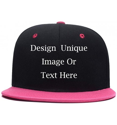 Baseball Caps Men Women Custom Flat Visor Snaoback Hat Graphic Print Design Adjustable Baseball Caps - A-rose Red - C418HCQSD...