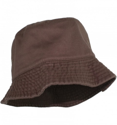 Bucket Hats Simple Solid Cotton Bucket Hat - Brown - CS11VEJI15T $13.17
