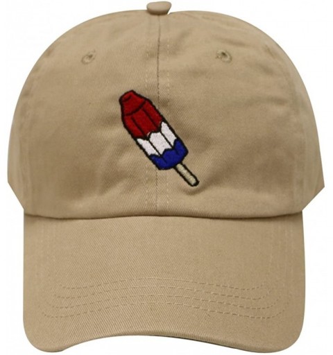 Baseball Caps Firecrackers Ice Cream Cotton Dad Caps - Khaki - C312L9P4ASD $13.81