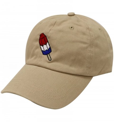 Baseball Caps Firecrackers Ice Cream Cotton Dad Caps - Khaki - C312L9P4ASD $13.81