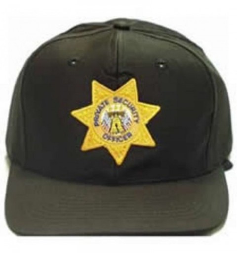 Baseball Caps Black Private Security Guard Officer Patrol Uniform Baseball Cap Hat Gold Star - CY11HBBS7QR $21.30