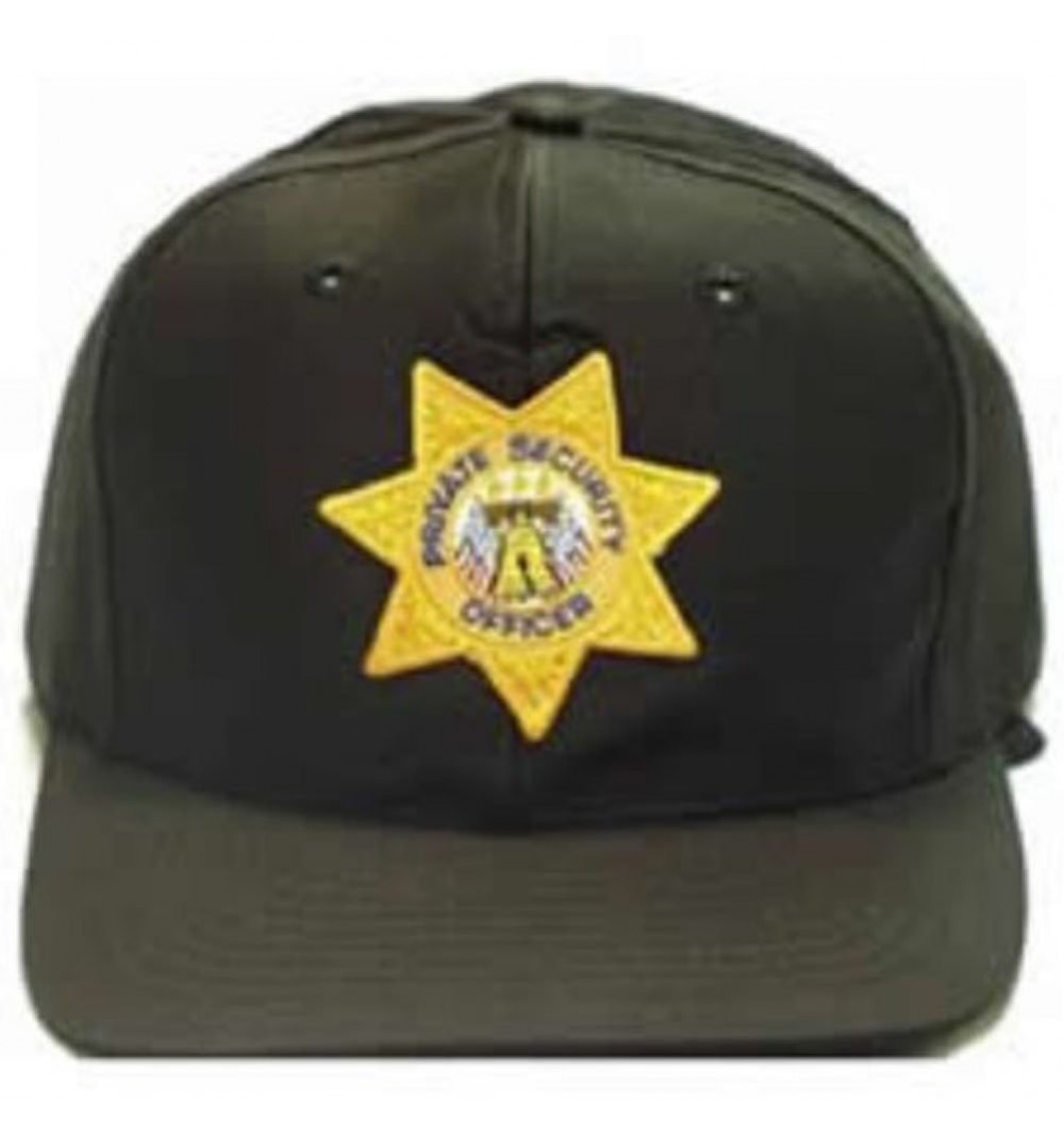 Baseball Caps Black Private Security Guard Officer Patrol Uniform Baseball Cap Hat Gold Star - CY11HBBS7QR $21.30