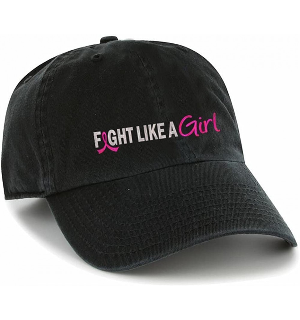 Baseball Caps Breast Cancer Embroidered Cap-Black-One Size - CW12622J557 $14.22