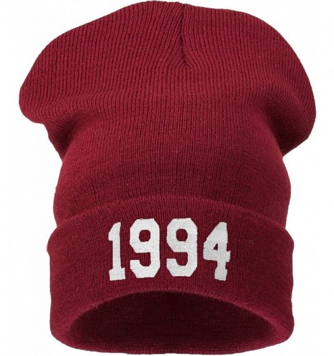 Skullies & Beanies Winter Black 1994 Beanie Hat and Snapback Men and Women Winter Cap - 1994 Dark Red - C411HM5N7PX $11.39