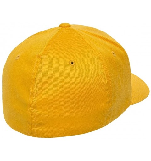 Baseball Caps Original Flexfit Wooly Cotton Twill Cap 6277- Stretch Fit Baseball Cap w/Hat Liner - Gold - CP1803E64WM $17.95