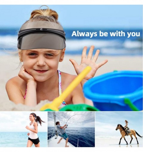Visors Sun Transparent Visor Hat UV Protection-2019 Summer Style Sun Hat with Adjustable Headband - Black - CQ18NA23ZDE $16.54