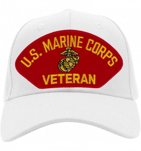 Baseball Caps US Marine Corps Veteran Hat/Ballcap Adjustable One Size Fits Most - White - CB18QYHWIIL $20.60