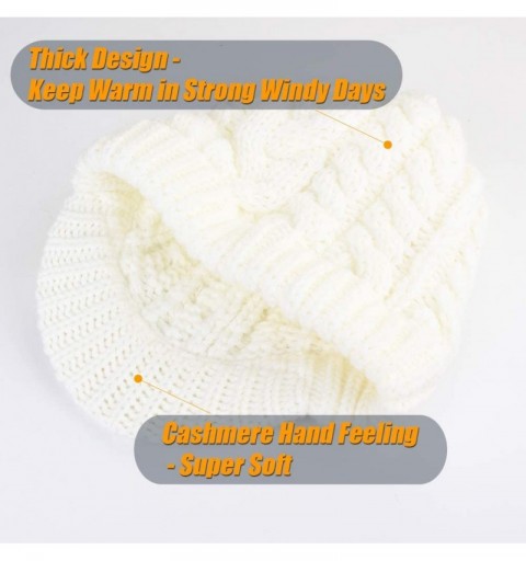Skullies & Beanies Women Hat Knit Skull Beanie Winter Outdoor Runner Messy Bun Ponytail Cap - 21-white - C418NI6ELNS $12.13