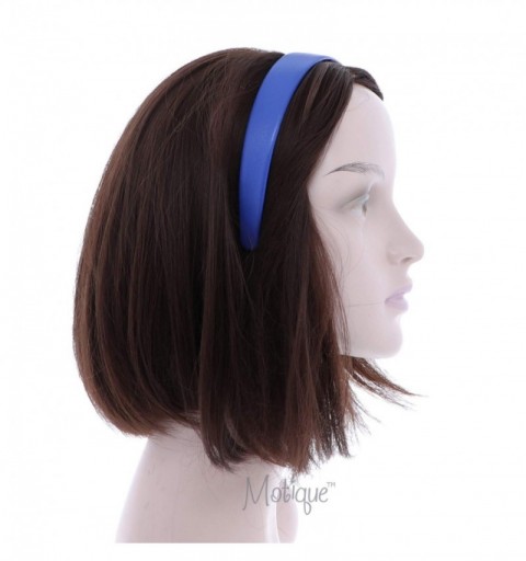 Headbands Royal Blue 1 Inch Wide Leather Like Headband Solid Hair band for Women and Girls - Royal Blue - CM187A362WC $11.82