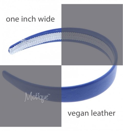 Headbands Royal Blue 1 Inch Wide Leather Like Headband Solid Hair band for Women and Girls - Royal Blue - CM187A362WC $11.82