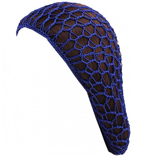 Skullies & Beanies Women Soft Rayon Snood Hat Hair Net Crocheted Hair Net Cap Mix Colors Dropshipping - Fw-12-sapphire - C218...