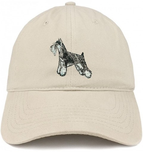 Baseball Caps Miniature Schnauzer Dog Embroidered Soft Cotton Dad Hat - Stone - CK18G4KZKEC $17.55