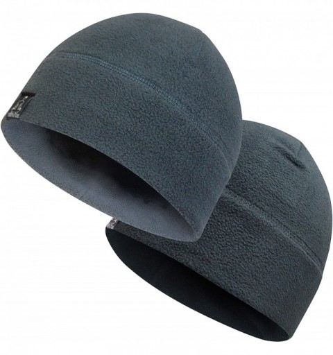 Skullies & Beanies Tactical Fleece Watch Cap Beanie - Skull Cap Fleece Hat - Mens & Women - [2-pack] 1-black & 1-graphite Gre...
