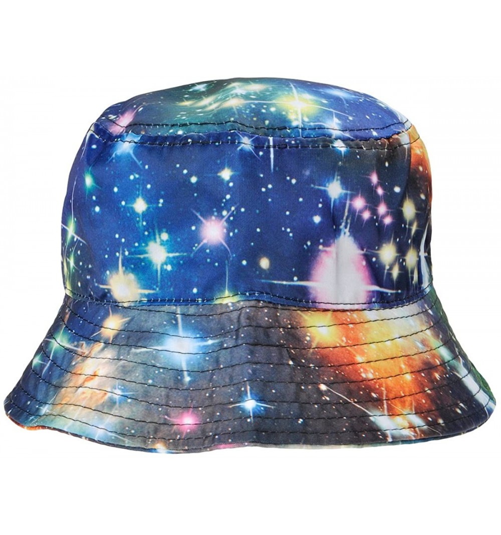 Bucket Hats Unisex Galaxy Bucket Hat Summer Fisherman Cap for Men Women - Black - CC182IKUKIH $11.03