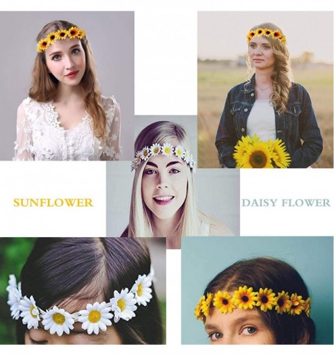 Headbands Sunflower Headpiece Festivals Accessories - 6pcs yellow - CW18QG3ZZMY $13.76
