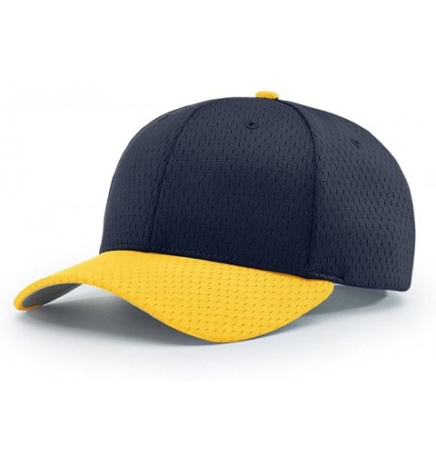 Baseball Caps 414 Pro Mesh Adjustable Blank Baseball Cap Fit Hat - Navy/Gold - CF1873ZGRCH $10.99