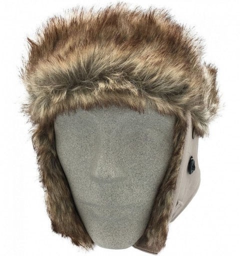 Skullies & Beanies Winter Faux Fur Fishing Trapper Hat - Khaki - CS11S1H9ZL1 $11.38