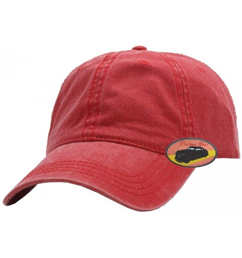 Baseball Caps Vintage Washed Dyed Cotton Twill Low Profile Adjustable Baseball Cap - Red - CX12EFFZMYB $11.98