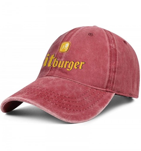 Visors Bitburger Premium Beer Logo Men's Womens Denim Baseball Hat Adjustable Snapback Beach Cap - Red-100 - C818WHRQG8Q $31.03