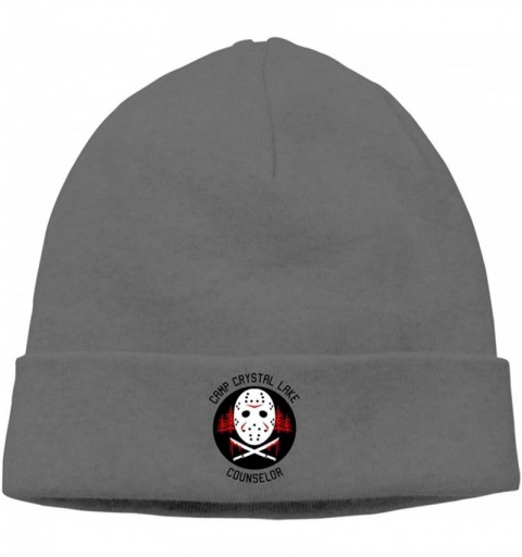 Skullies & Beanies Camp Crystal Lake Friday 13th Beanie Men's Women's Plain Cuff Hat Cap Skull Beanie - Deep Heather - CI18AD...