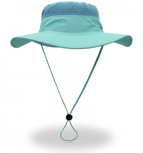 Sun Hats Wide Brim Sun Protection Bucket Hat Adjustable Outdoor Fishing - B09008-aqua - C518QMM8063 $15.47