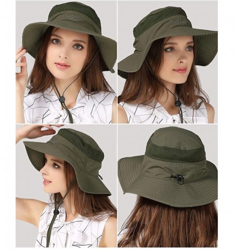 Sun Hats Wide Brim Sun Protection Bucket Hat Adjustable Outdoor Fishing - B09008-aqua - C518QMM8063 $15.47
