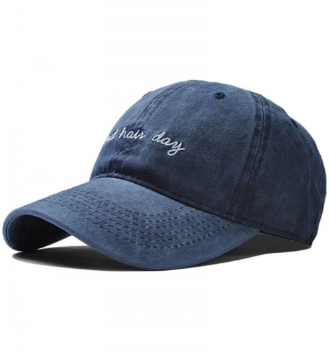 Baseball Caps Bad Hair Day Dad Baseball Cap Embroidery Distressed Adjustable Vintage Hat - Blue - CX18GRN0ZW3 $10.29