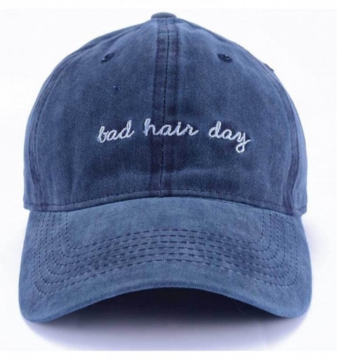 Baseball Caps Bad Hair Day Dad Baseball Cap Embroidery Distressed Adjustable Vintage Hat - Blue - CX18GRN0ZW3 $10.29