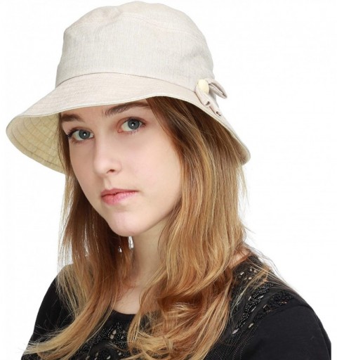Bucket Hats Light Weight Packable Women's Wide Brim Sun Bucket Hat - Sophie-khaki - CJ18GQT4YNH $13.72