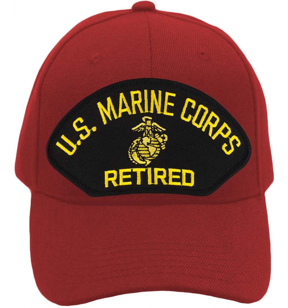 Baseball Caps US Marine Corps Retired Hat/Ballcap Adjustable One Size Fits Most - Red - CO18IS36EMI $21.96